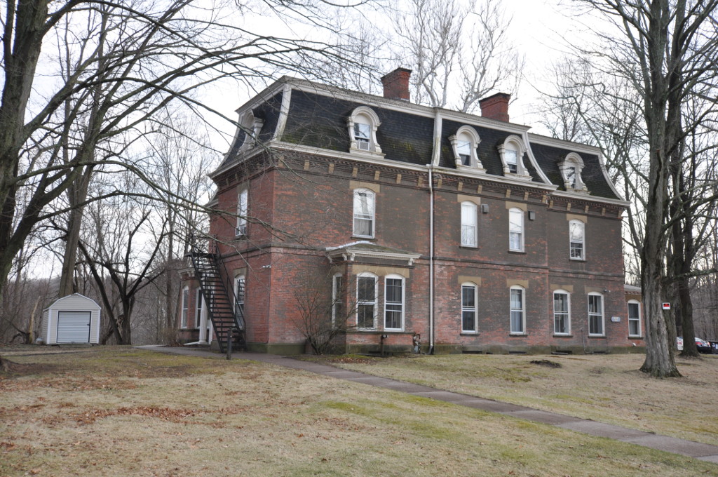 Cheney Brothers Historic District, Manchester, Connecticut. Period brick mill complex listed on the National Register of Historic Places.